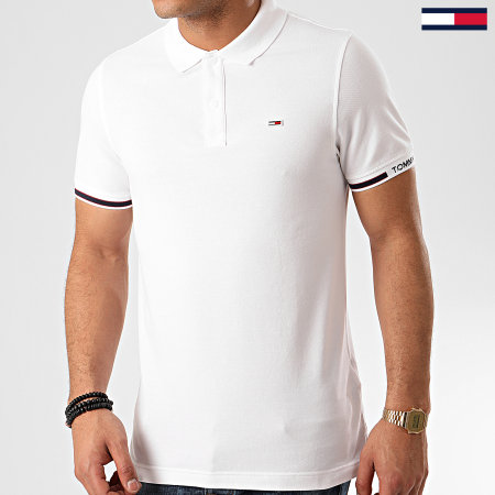 Tommy Jeans - Polo Manches Courtes Detail Rib 7803 Blanc