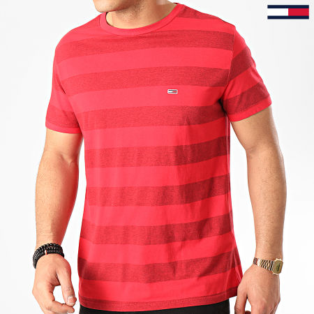 Tommy Jeans - Tee Shirt A Rayures Bold Stripe 7810 Rouge