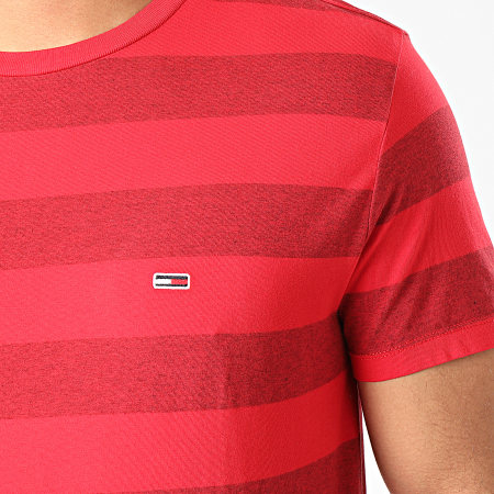 Tommy Jeans - Tee Shirt A Rayures Bold Stripe 7810 Rouge