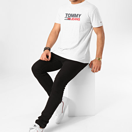 Tommy Jeans - Tee Shirt Corp Logo 7843 Gris Chiné