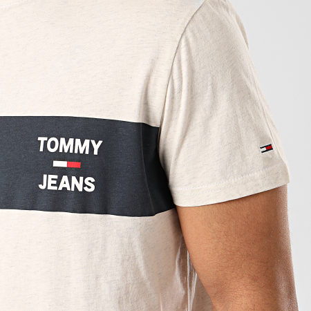 Tommy Jeans - Tee Shirt Chest Stripe Logo 7858 Ecru Chiné