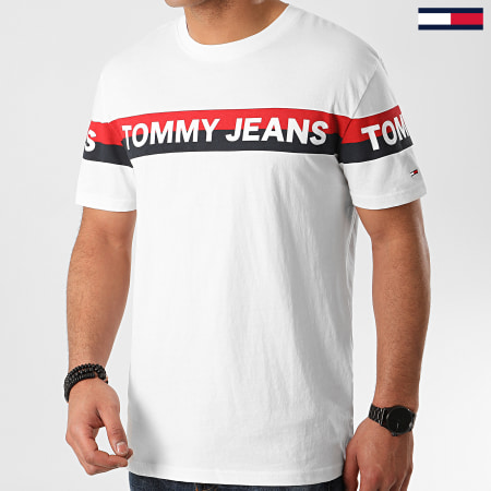Tommy Jeans - Tee Shirt Double Stripe Logo 7862 Ecru
