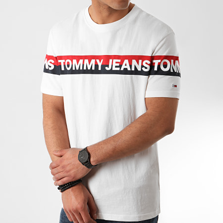 Tommy Jeans - Tee Shirt Double Stripe Logo 7862 Ecru