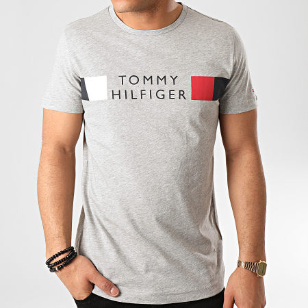 Tommy Hilfiger - Tee Shirt RWB Box Outline 3330 Gris Chiné