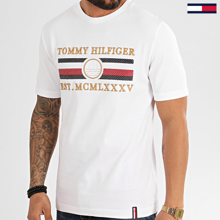 Tommy Hilfiger - Tee Shirt Icon Stripe 3341 Blanc