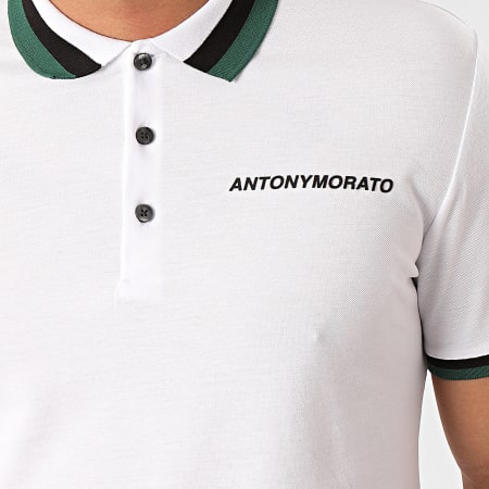 Antony Morato - Polo Manches Courtes Sport The Green Lin MMKS01713 Blanc