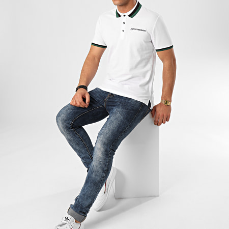 Antony Morato - Polo Manches Courtes Sport The Green Lin MMKS01713 Blanc