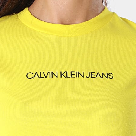 Calvin Klein - Tee Shirt Femme Crop 2879 Jaune