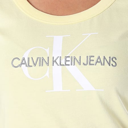 Calvin Klein - Tee Shirt Femme Crop 3561 Jaune
