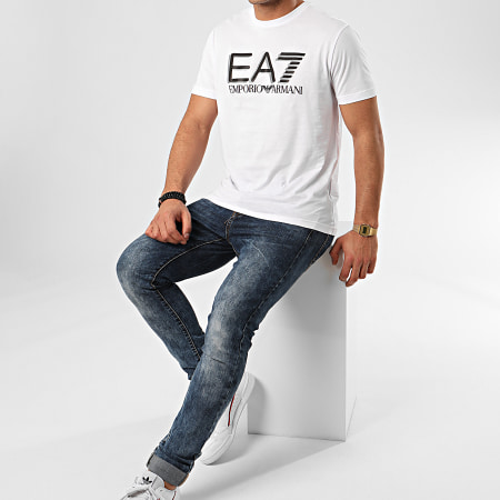 EA7 Emporio Armani - Tee Shirt 3HPT81-PJM9Z Blanc Réfléchissant