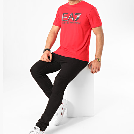 EA7 Emporio Armani - Tee Shirt 3HPT81-PJM9Z Rouge Réfléchissant