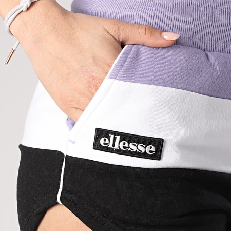 Ellesse - Short Jogging Femme Tricolore Stefani Fleece SGE04450 Violet Blanc Noir
