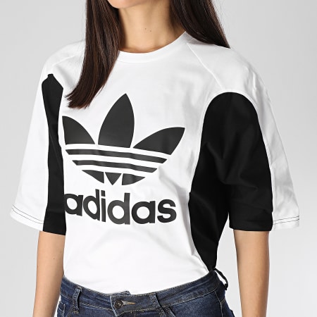 Adidas Originals - Tee Shirt Femme Boyfriend FL4118 Noir Blanc