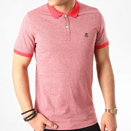 Selected - Polo Manches Courtes Aro Exclusive Rouge Chiné