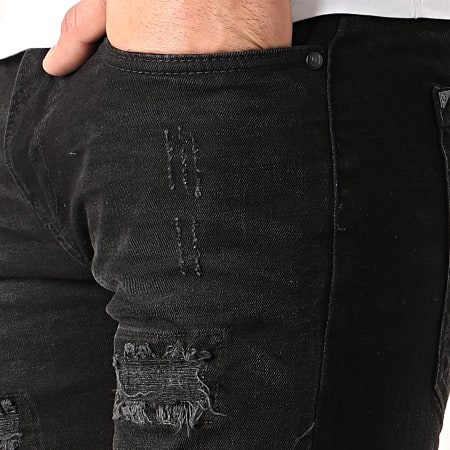 Indicode Jeans - Short Jean Kaden Holes Noir