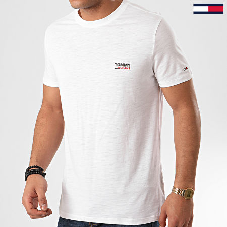 Tommy Jeans - Tee Shirt Texture Logo 7813 Blanc