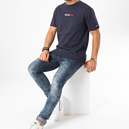 Tommy Jeans - Tee Shirt Embroidered Box Logo 7868 Bleu Marine