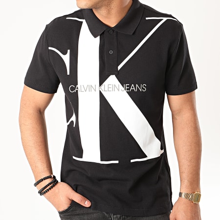 Calvin Klein - Polo Manches Courtes Upscale Monogram 5358 Noir
