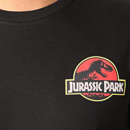 Jurassic Park - Tee Shirt Manches Longues Jurassic Park Original Logo Recto Verso Noir