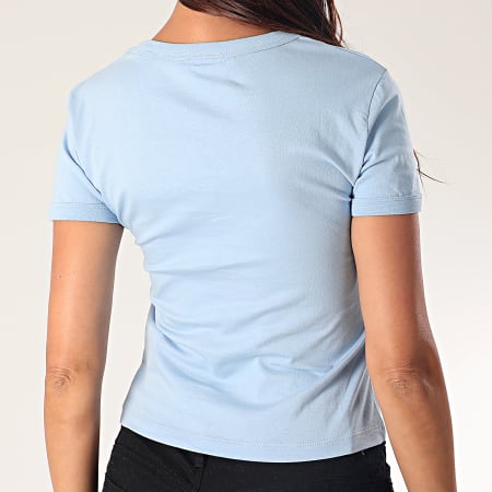 Calvin Klein - Tee Shirt Femme Crop 3561 Bleu Ciel