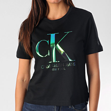 Calvin Klein - Tee Shirt Femme Crop 3568 Noir