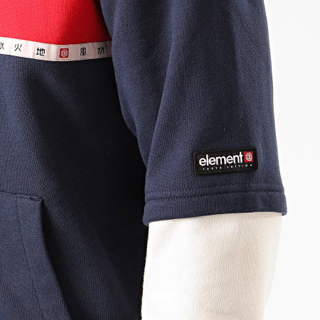 Element - Sweat Capuche Tricolore Tokyo Rouge Bleu Marine Blanc