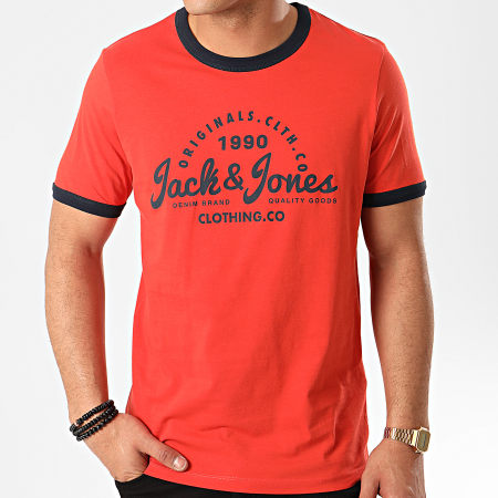 Jack And Jones - Tee Shirt Retro Rouge Brique