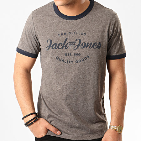 Jack And Jones - Tee Shirt Retro Gris Anthracite Chiné