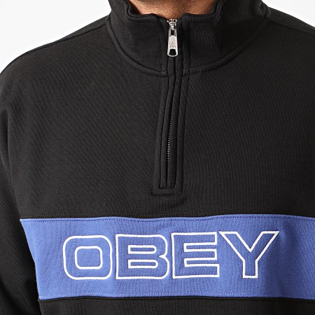 Obey - Sweat Col Zippé Court Zip Mock Noir