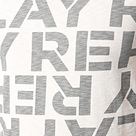Replay - Tee Shirt All Over Logo Slub M3029 Gris Chiné