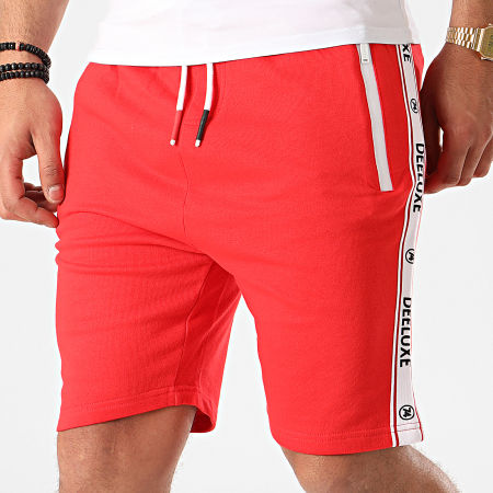 Deeluxe - Short Jogging A Bandes Puffy Rouge