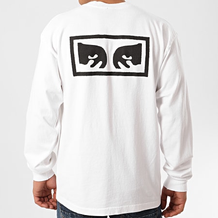 Obey - Tee Shirt Manches Longues Eyes 3 Blanc