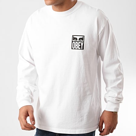 Obey - Tee Shirt Manches Longues Eyes Icon 2 Blanc