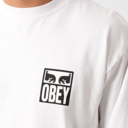 Obey - Tee Shirt Manches Longues Eyes Icon 2 Blanc