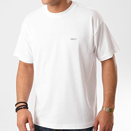Obey - Tee Shirt 3 Face Collage Blanc
