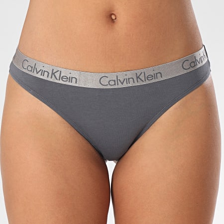 Calvin Klein - Lot de 3 Strings Femme 3590E Gris Noir Blanc