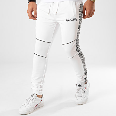 Project X Paris - Pantalon Jogging A Bandes Réfléchissant Iridescent Blanc