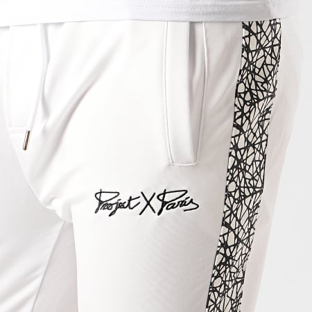 Project X Paris - Pantalon Jogging A Bandes Réfléchissant Iridescent Blanc
