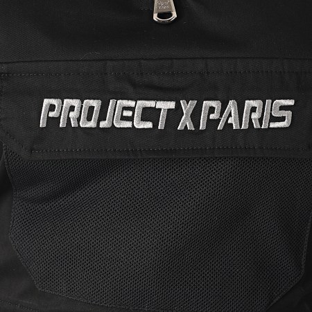 Project X Paris - Sweat Crop Femme A Col Zippé F202030 Noir Réfléchissant