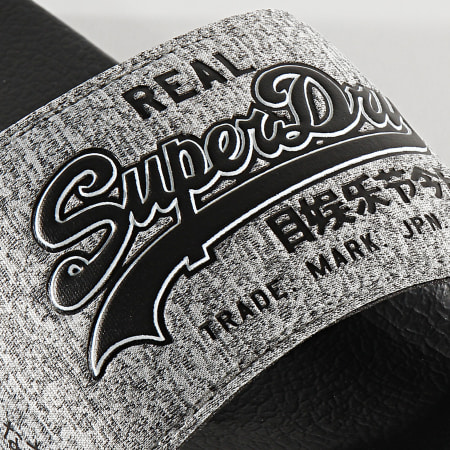 Superdry - Claquettes Vintage Logo Gris