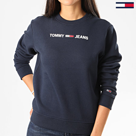 Tommy Jeans - Sweat Crewneck Femme Essential Logo 7976 Bleu Marine