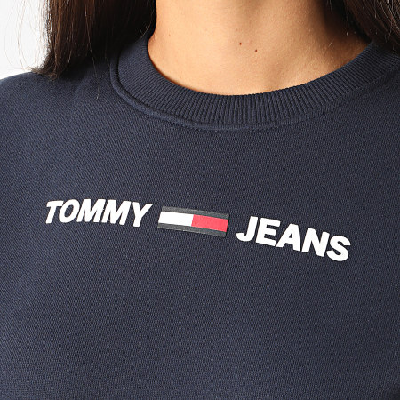 Tommy Jeans - Sweat Crewneck Femme Essential Logo 7976 Bleu Marine