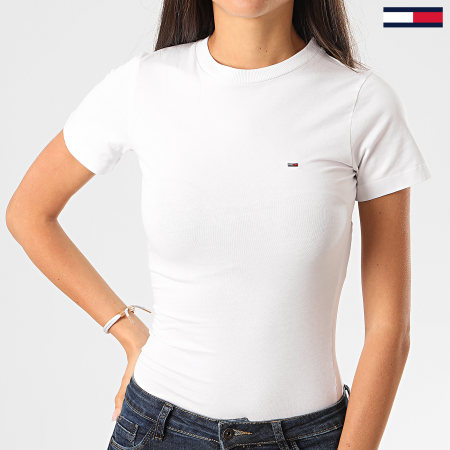 Tommy Jeans - Tee Shirt Femme Stretch Crew 8254 Blanc