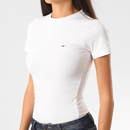 Tommy Jeans - Tee Shirt Femme Stretch Crew 8254 Blanc