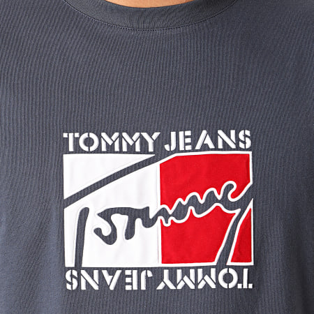 Tommy Jeans - Tee Shirt Flag Script 7433 Bleu Marine