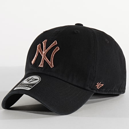 '47 Brand - Casquette '47 Metallic Clean Up Adjustable MTCLU17GWS New York Yankees Noir Rose