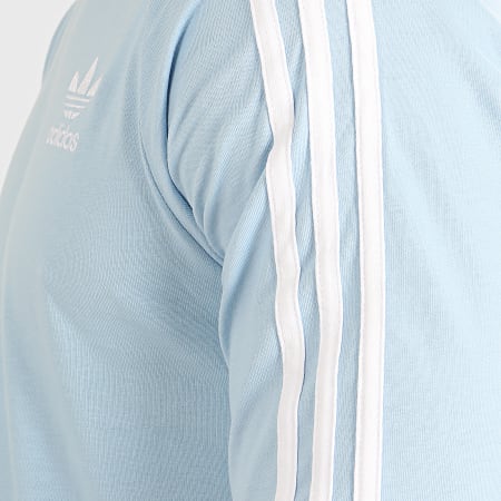 Adidas Originals - Tee Shirt Manches Longues A Bandes FM3780 Bleu Ciel