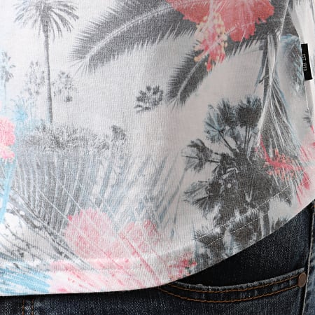 Indicode Jeans - Tee Shirt Oversize Floral Aviles 40-591 Blanc