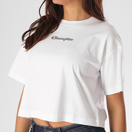 Champion - Tee Shirt Crop Femme 112652 Blanc