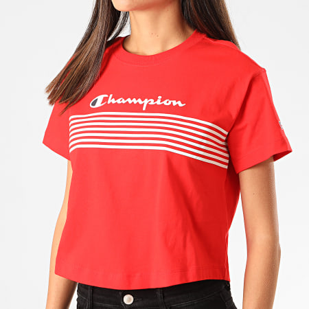 Champion - Tee Shirt Femme Crop 113098 Rouge